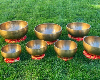 Holiday Sale!!!! | 7 chakra singing bowl set used for meditation, healing, mindfulness, sound therapy and yoga.