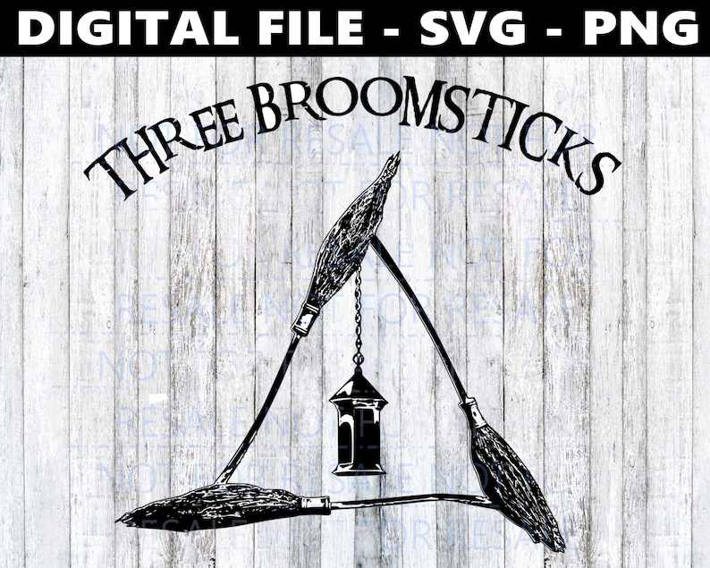 Three Broomsticks SVG Digital PNG Harry Potter Hogsmede | Etsy