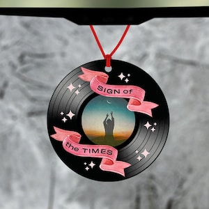 Music car air freshener - pop art - Car Air Freshener - Car Accessory - singer - round air freshener - sign of the times