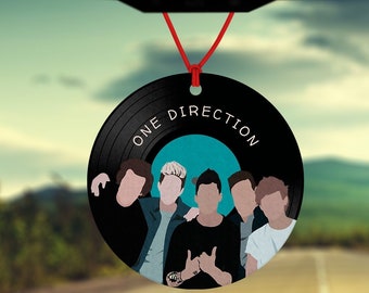 Assainisseur d’air inspiré 1D - Conception LP vinyle One Direction - Assainisseur d’air de voiture - Accessoire de voiture - groupe de garçons - assainisseur d’air rond