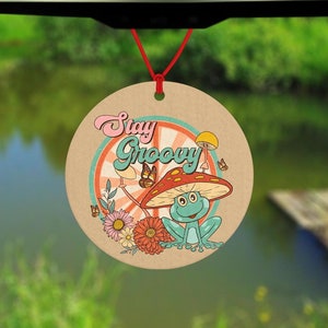 Bleib groovy Frosch Lufterfrischer - Auto Lufterfrischer - Auto Zubehör - lustiger Frosch Geschenk - Geschenk für Hippy Chick - Geschenk für Campervan - be cool