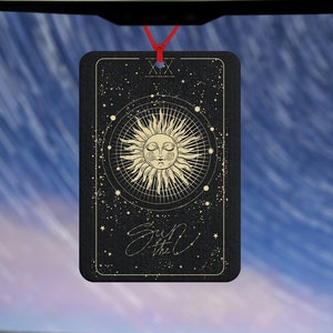 Tarot Card air freshener - car accessories - the Sun tarot card - gift for friend - old playing cards - Tarot readings
