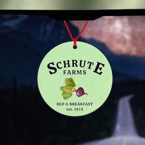 Schrute Farms car air freshener - inspired by The Office - beetroot freshie - Car Air Freshener - Car Accessories - Dwight Schrute
