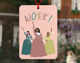 Musical theatre car air freshener - inspired by Hamilton the musical - Schuyler sisters - work - musicals fan - Angelica - Eliza - Peggy