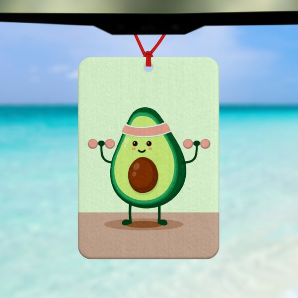 Avocado Car Air Freshener - funny avocado sticker - avocado work out - Car Air Freshener - Car Accessories - gift for gym addict - fitness