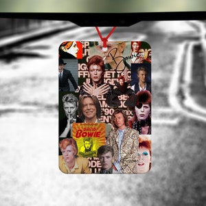 David Bowie collage Air Freshener - Aladdin Sane - Ziggy Stardust - Car Air Freshener - Car Accessory - David Bowie Fan  - Musician - Singer