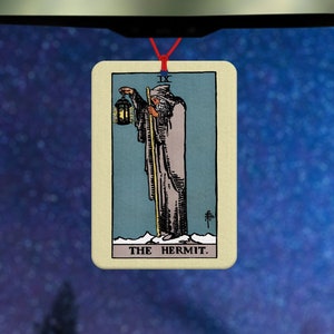 Tarot Karte Lufterfrischer - Auto Accessoires - Einsiedler Tarot Karte - Geschenk für Freund - Alte Spielkarten - Tarot Karte - spirituelles Geschenk