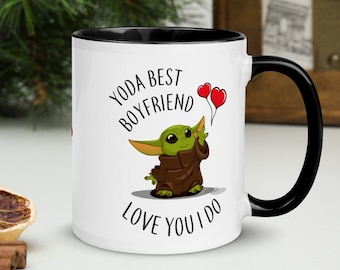 Yoda best boyfriend mug - love you I do - baby Yoda mug - Yoda best boyfriend - inspired by Star Wars - Mandalorian - present for boyfriend