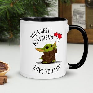 Yoda best boyfriend mug love you I do baby Yoda mug Yoda best boyfriend inspired by Star Wars Mandalorian present for boyfriend image 1