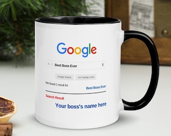 Google search mug - PERSONALISED mug - best boss ever - gift for boss - gift for work colleague - gift for office worker - original mug