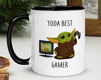 Yoda best gamer mug - baby Yoda mug - Yoda best gamer - inspired by Star Wars - Mandalorian - present for computer gamer - gift for gamer