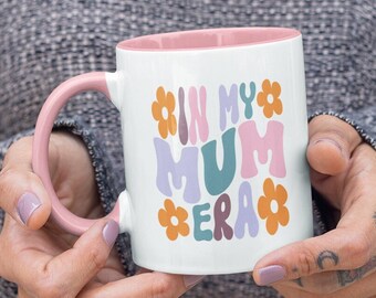 Caneca "Na Era da Minha Mãe" - Presente Floral Retrô para a Mãe - Aniversário da Mãe