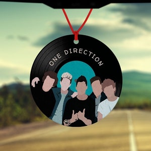 1D inspired Air Freshener - One Direction vinyl LP design - Car Air Freshener - Car Accessory - boy band - round air freshener