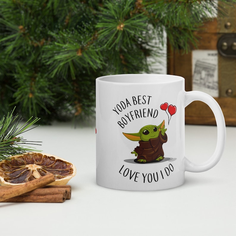 Yoda best boyfriend mug love you I do baby Yoda mug Yoda best boyfriend inspired by Star Wars Mandalorian present for boyfriend image 4