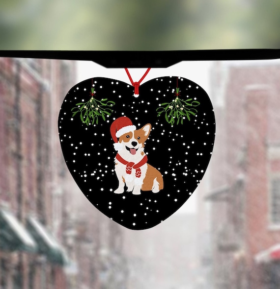 Christmas Corgi Air Freshener Heart Shaped Car Air Freshener