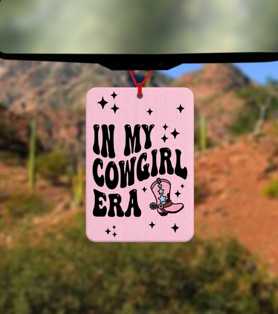 In my cowgirl era car air freshener - hen party gift - cowboy hat - cowgirl hat - country and western music - let's go girls - car accessory