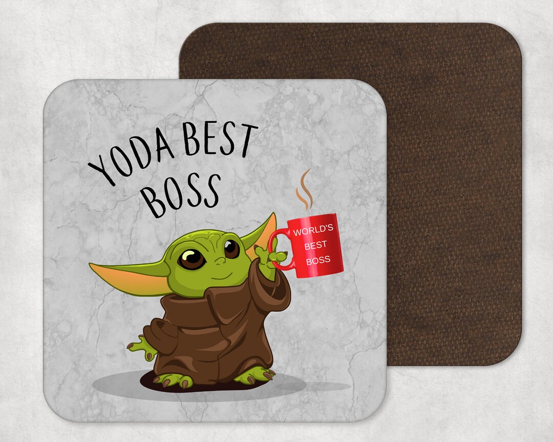 Yoda Best Boss Drinks Coaster Baby Yoda Coaster Inspired by Star Wars