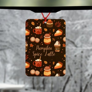 Pumpkin Spice Latte car air freshener - Halloween gift - autumn gift - pumpkin spice - the fall - hallowe'en - Car Accessories