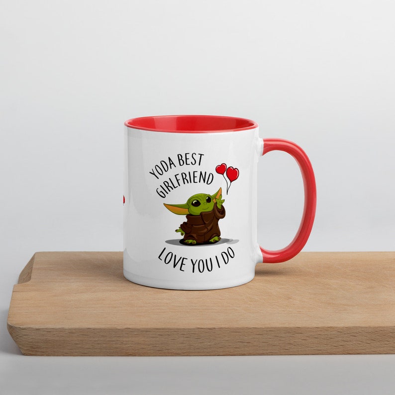Yoda best girlfriend mug - baby Yoda mug - Yoda best girlfriend ever - inspired by Star Wars - Mandalorian - present for girlfriend image 6