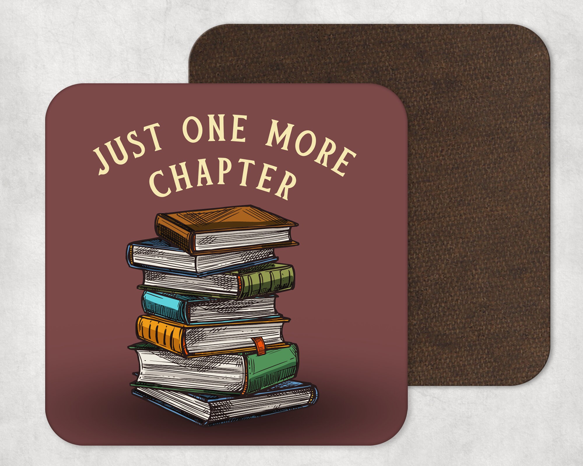 Chapter Drinks Just One More Chapter Drinks Coaster - Gift for Book Lover - Gift for ...
