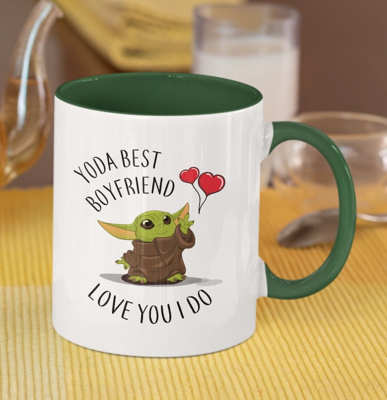 Yoda best boyfriend mug love you I do baby Yoda mug Yoda best boyfriend inspired by Star Wars Mandalorian present for boyfriend image 2