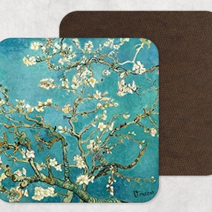Van Gogh almond blossom drinks coaster - perfect gift for special friend - birthday gift - artwork coaster - Van Gogh painting