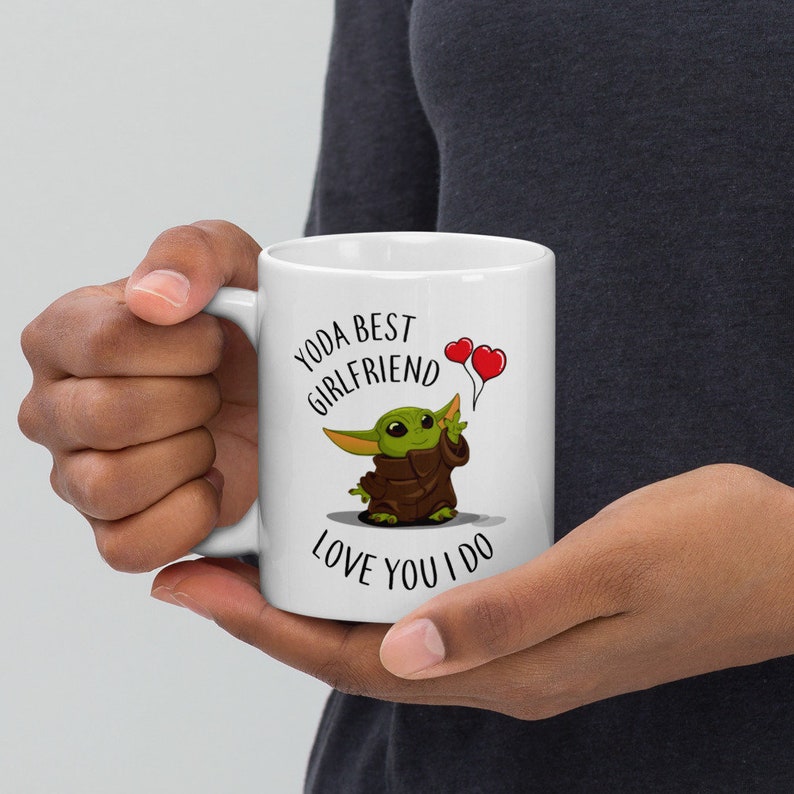 Yoda best girlfriend mug - baby Yoda mug - Yoda best girlfriend ever - inspired by Star Wars - Mandalorian - present for girlfriend image 10
