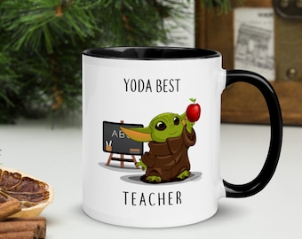 Yoda mejor taza de maestro - taza de bebé Yoda - Yoda mejor maestro - inspirado en Star Wars - Mandalorian - presente para el maestro - regalo para el maestro