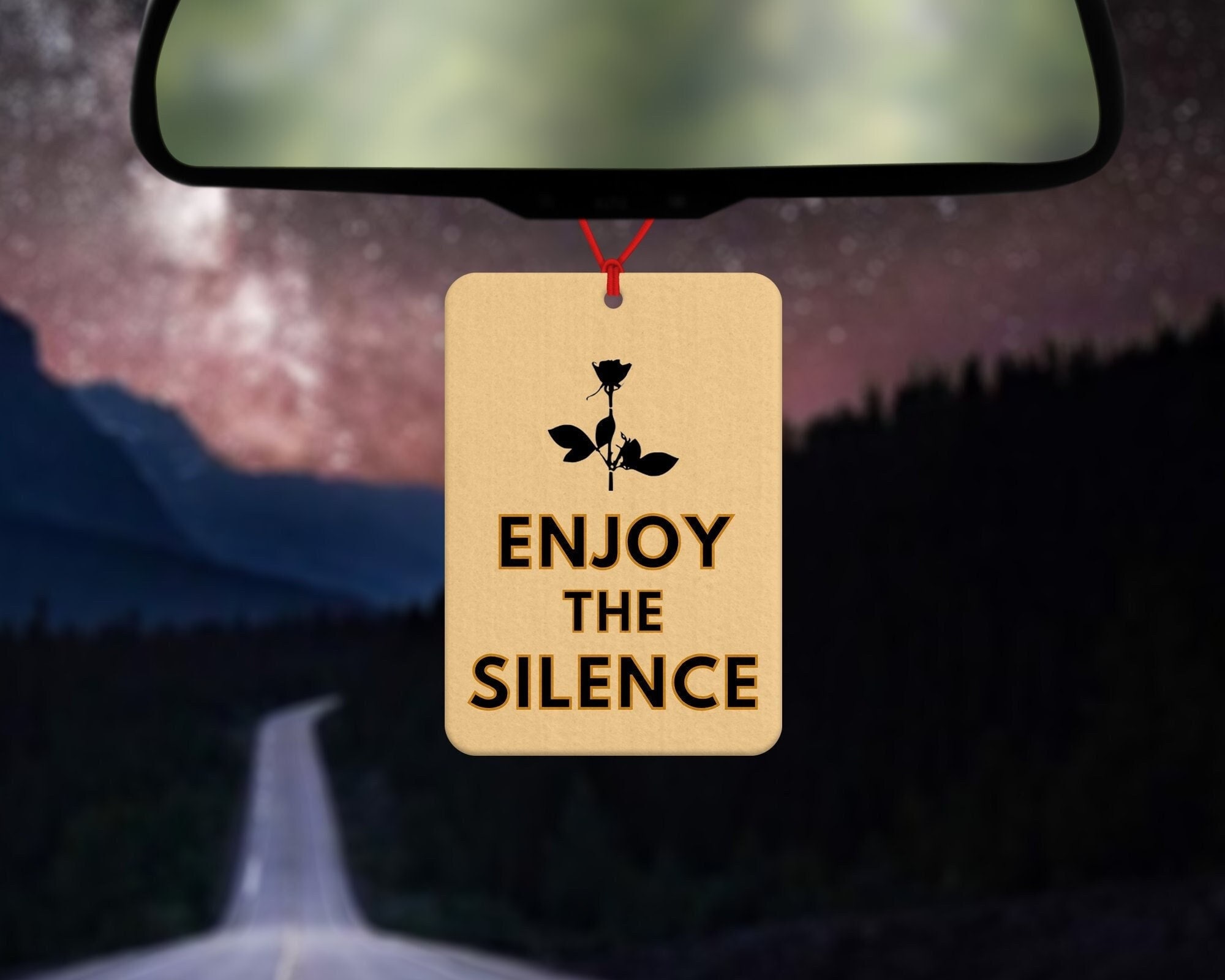Enjoy the silence air freshener - car air freshener - car accessories - inspired by Depeche Mode - Dave Gahan - fan gift - song title