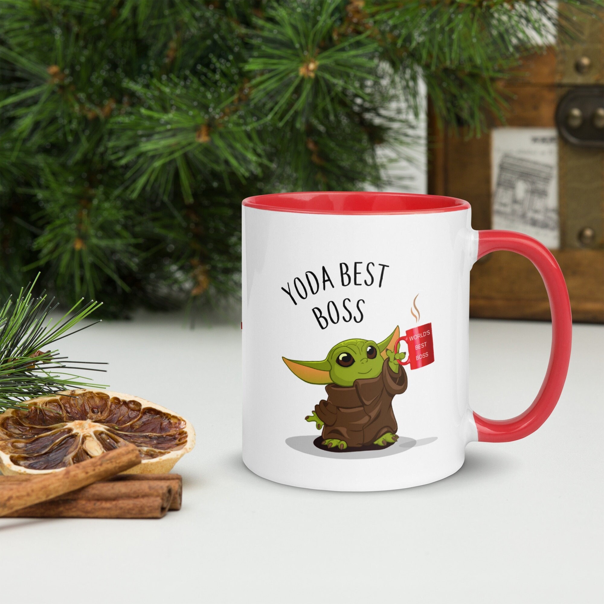 Custom Baby Yoda Best Star Wars Teacher Christmas Mug - Jolly