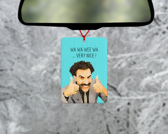 Borat Car Air Freshener Sacha Baron Cohen kazakhstan Car Air  Freshener Car Accessories cult figure comedy funny gift