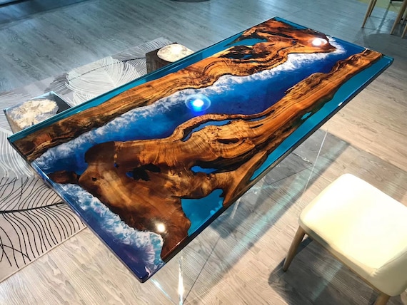 ocean side table レジン リバーテーブル - サイドテーブル
