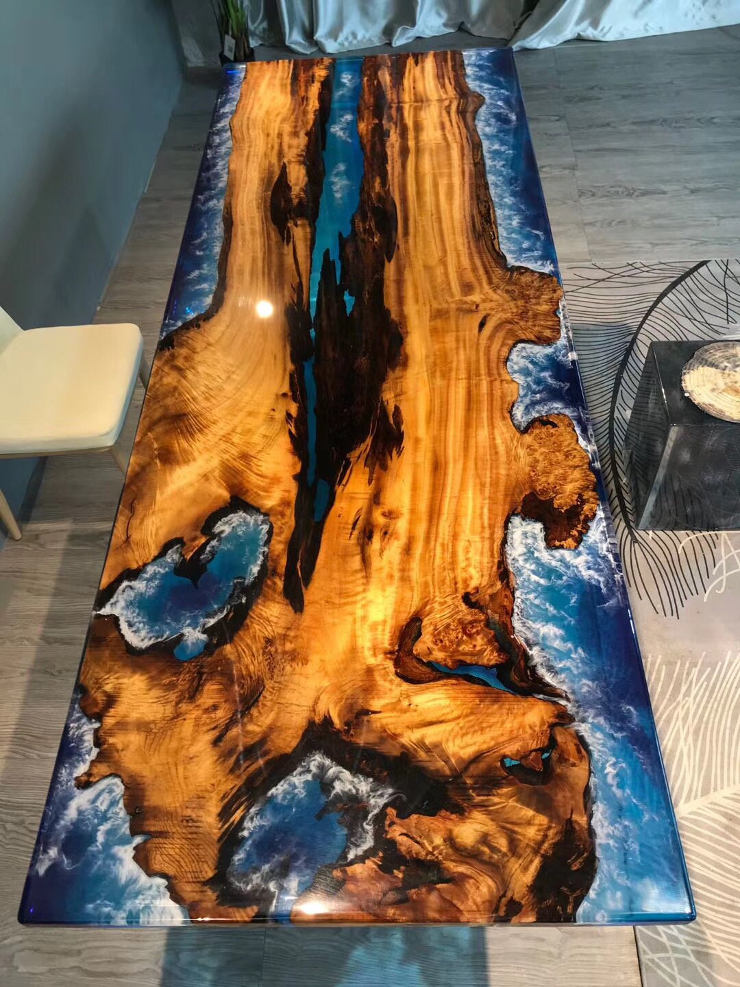 Maketoorder Epoxy resin and wood river table epoxy table Etsy
