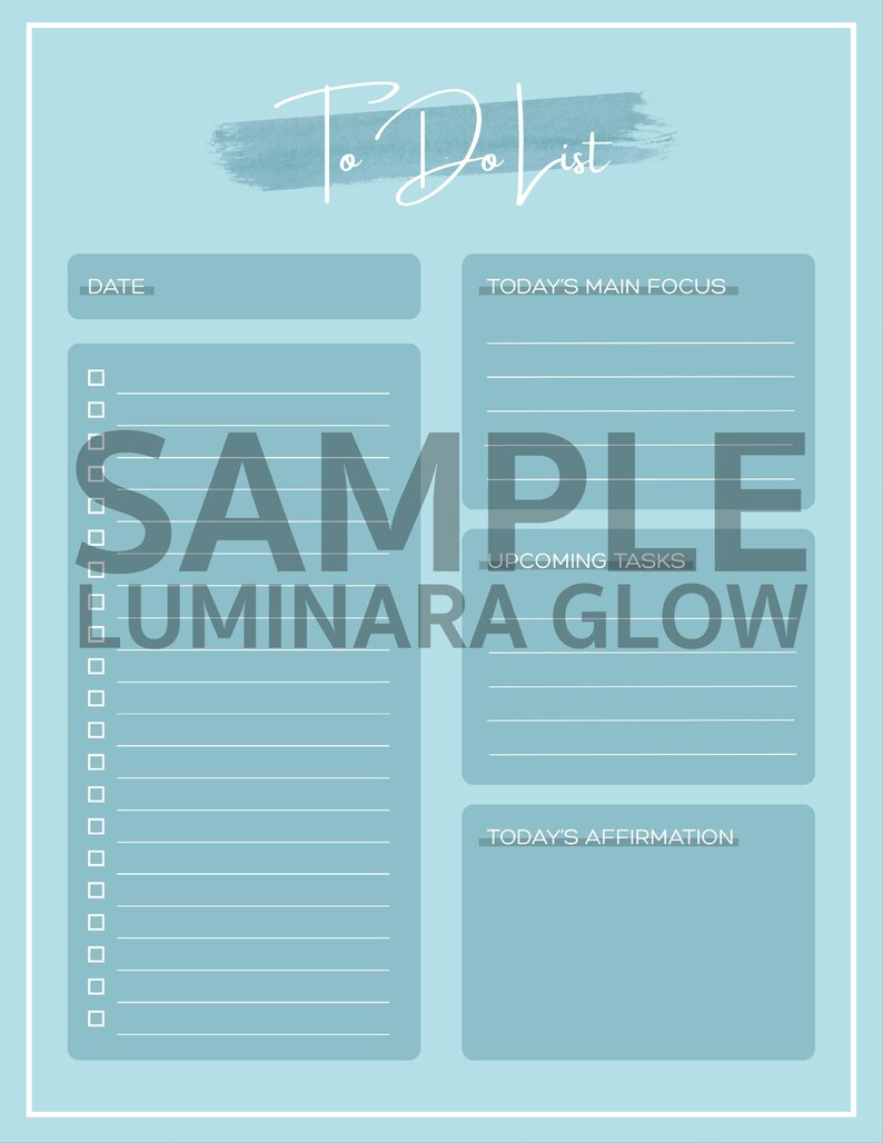 Blue Minimalist to Do List Printable | Digital Day Planner ...