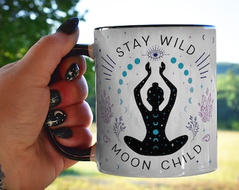 Stay Wild Moon Child, Moon Mug, Witch Mug, Aesthetic Mug, Magic Mug, Witchy Mug, Goth Mug, Celestial Mug, Witch Coffee Mug, Tarot mug, Gift