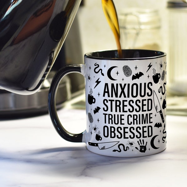 True Crime Mug, True Crime, Witch Aesthetic, Crime Mug, Witch Mug, Witchy Mug, Goth Mug, Celestial Mug, Gothic, Birthday Gift, Mom, Wife