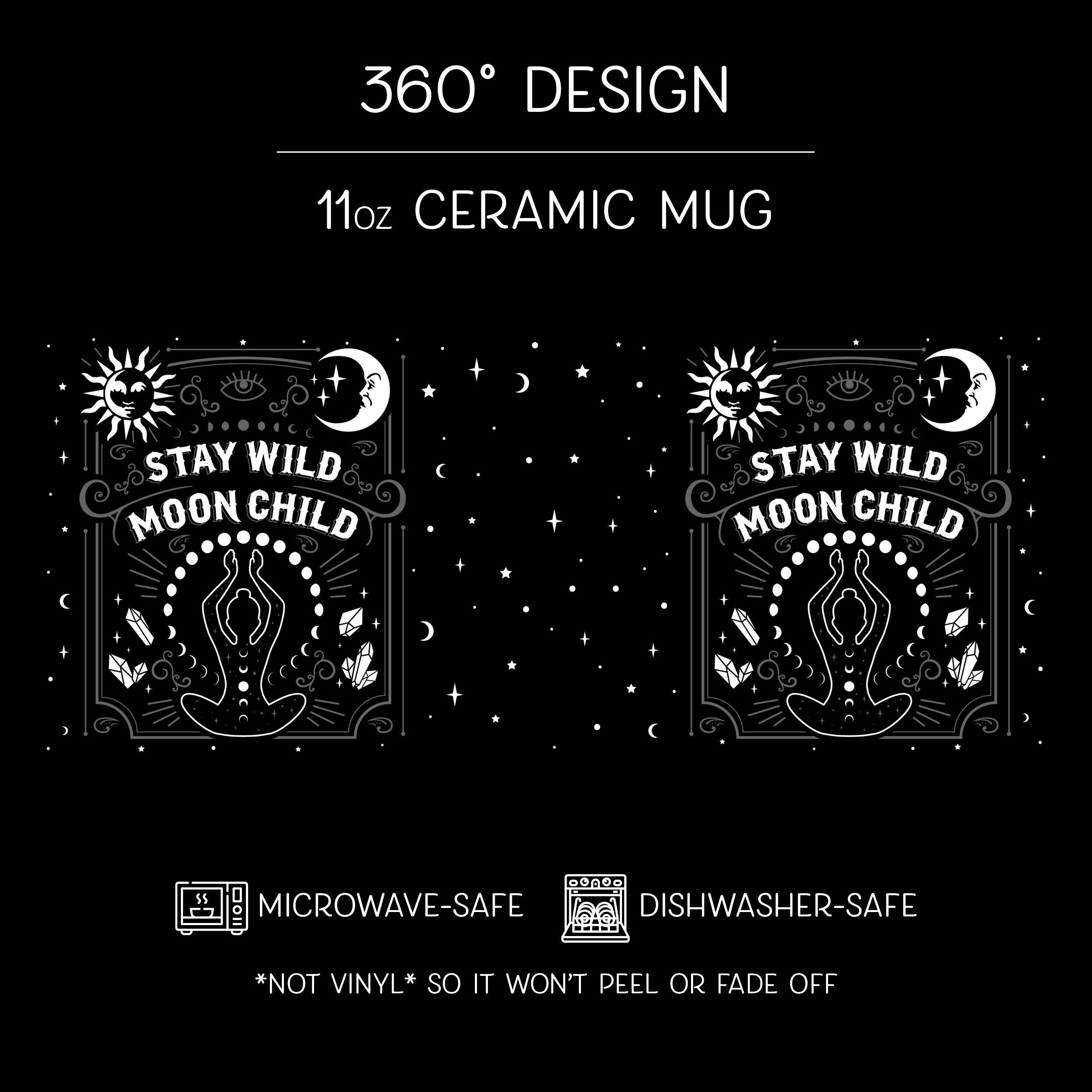 Moon Mug Stay Wild Moon Child Goth Mug Moon Phase Mug Moon Etsy