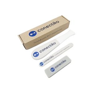 May include: A set of three white nail files with the text "conectiko" and the logo of a blue circle with two connected dots. The text "Платформа Wi-Fi маркетингу" is printed on the box.