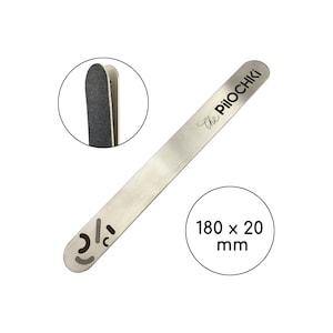 Rechte metalen nagelbasis 180 mm vijl, 100% VEILIG salon manicure tool met uw logo personaliseren, natuurlijke kunstnagels + GESCHENK