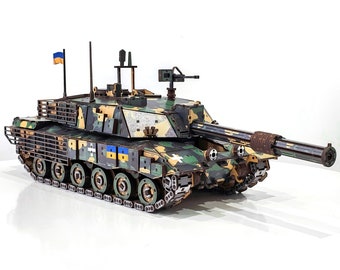 3D Wooden CHALLENGER 2 TANK Military, Puzzles for Adults, Fire 