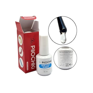 Base Coat Rubber, Clear Sticky Nail Polish, Clingy Handmade Gel Lacquer Varnish vegan 7-free for Nail Art Design, 15ml (0.5oz) + GIFT