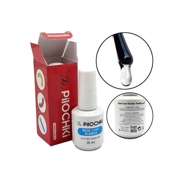 Base Coat Caoutchouc, Vernis à Ongles Collant Transparent, Vernis Gel Laque Clingy Fait à la Main vegan 7-free pour Nail Art Design, 15ml (0.5oz) + CADEAU