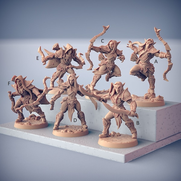 Modular wood elf resin miniature, deepwood alfar set by Artisan Guild, for tabletop, RPG, painting