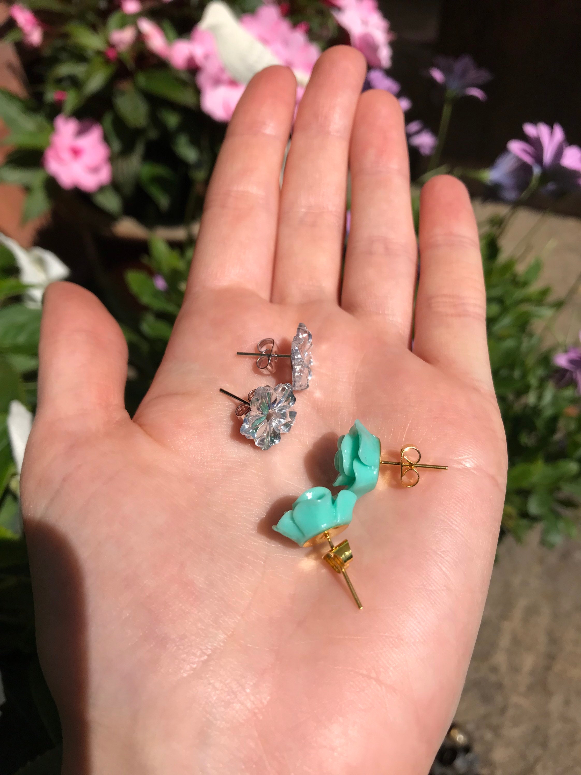 Stud Earring Packs flower studs flower earrings rose studs Etsy