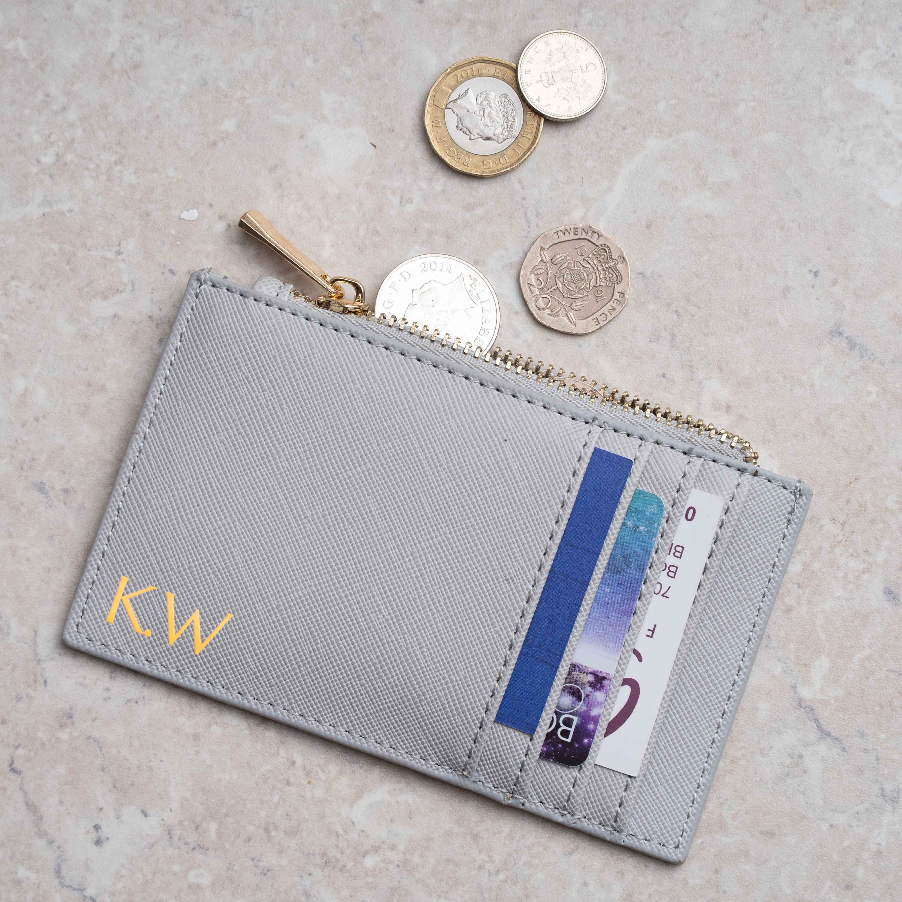 Personalised Card Holder Black Card Wallet Groom Gifts Bride Gifts