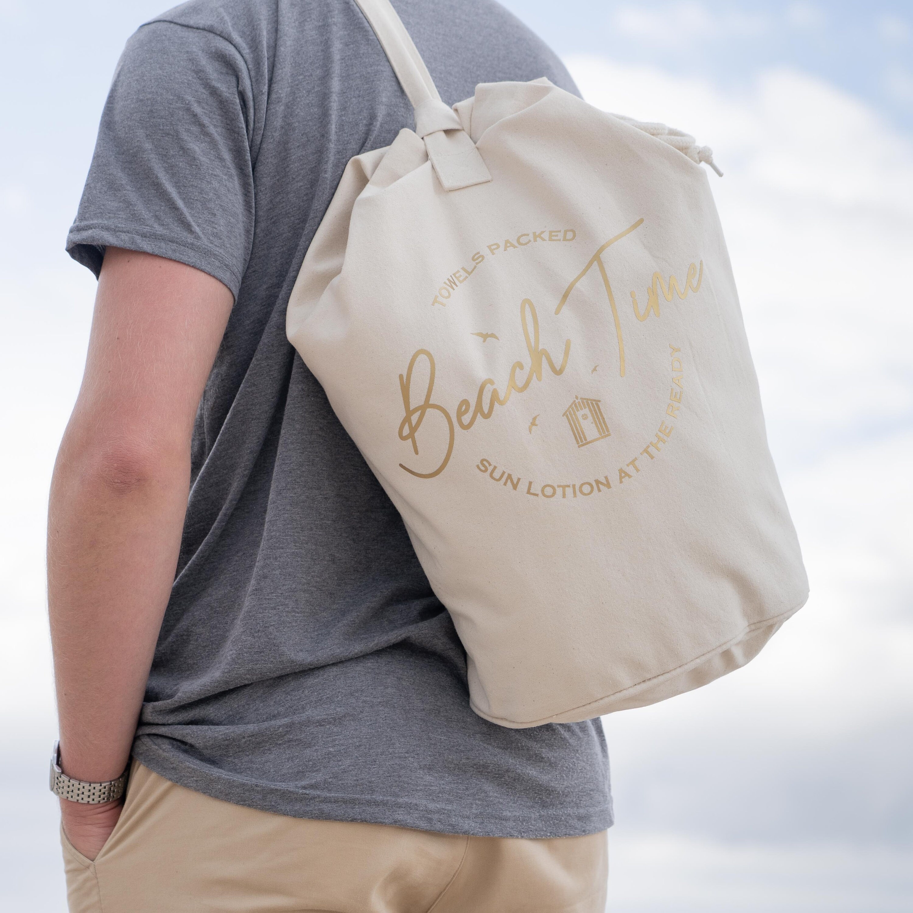 Personalised Organic Beach Duffle Bag Etsy