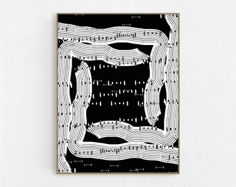 Abstract Printable Wall Art Black and White Modern Aesthetic Print ...