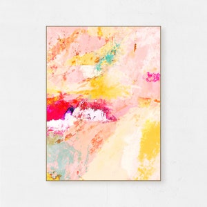 Abstract Printable Art, Digital Download, Abstract Digital Print, Colorful Modern Art, Pink Red Yellow Wall Art