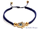 Hamsa Hand Thread Bracelet. Hamsa Hand Earrings. Evil Eye Thread Bracelet. Evil Eye Earrings. Feng Shui Bracelet. Feng Shui Jewelry.
