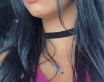 Choker con nastro di velluto nero: collare regolabile da donna